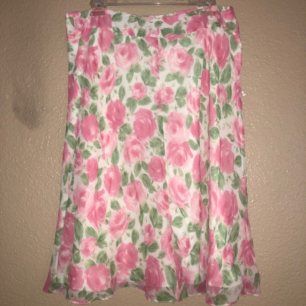 Spring floral office work skirt